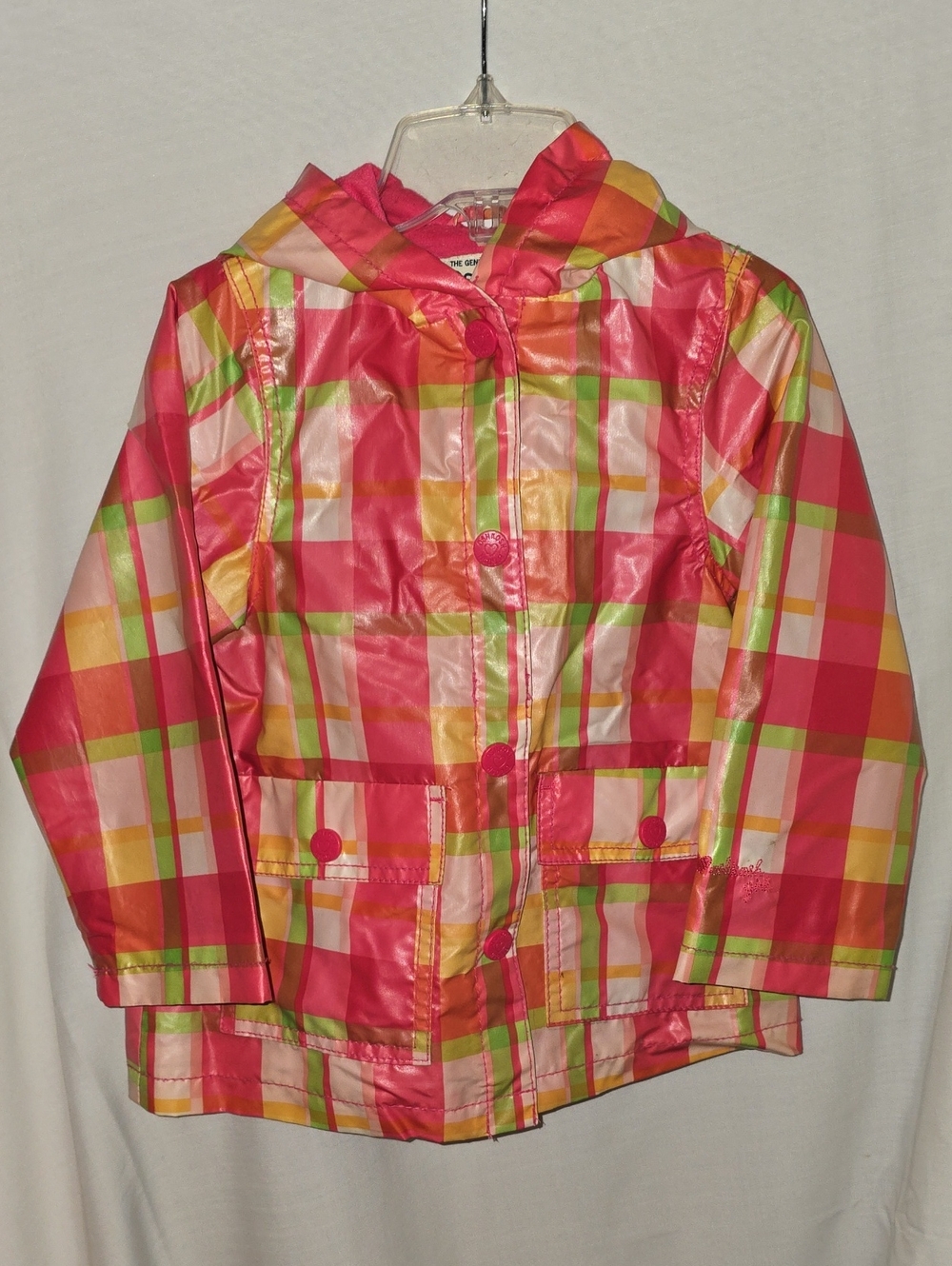 OshKosh B'gosh Pink Plaid Hooded Raincoat